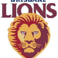 brisbane lions afl logo cross stitch design