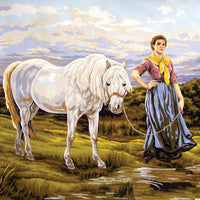 horse and peasant girl - a collection d'art tapestry canvas