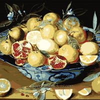 Still Life with Lemons and Pomegranates - A Collection d'Art Tapestry Canvas