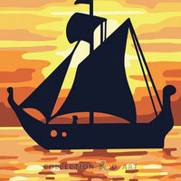 Sails in the Sunset - A Collection d'Art Tapestry Canvas