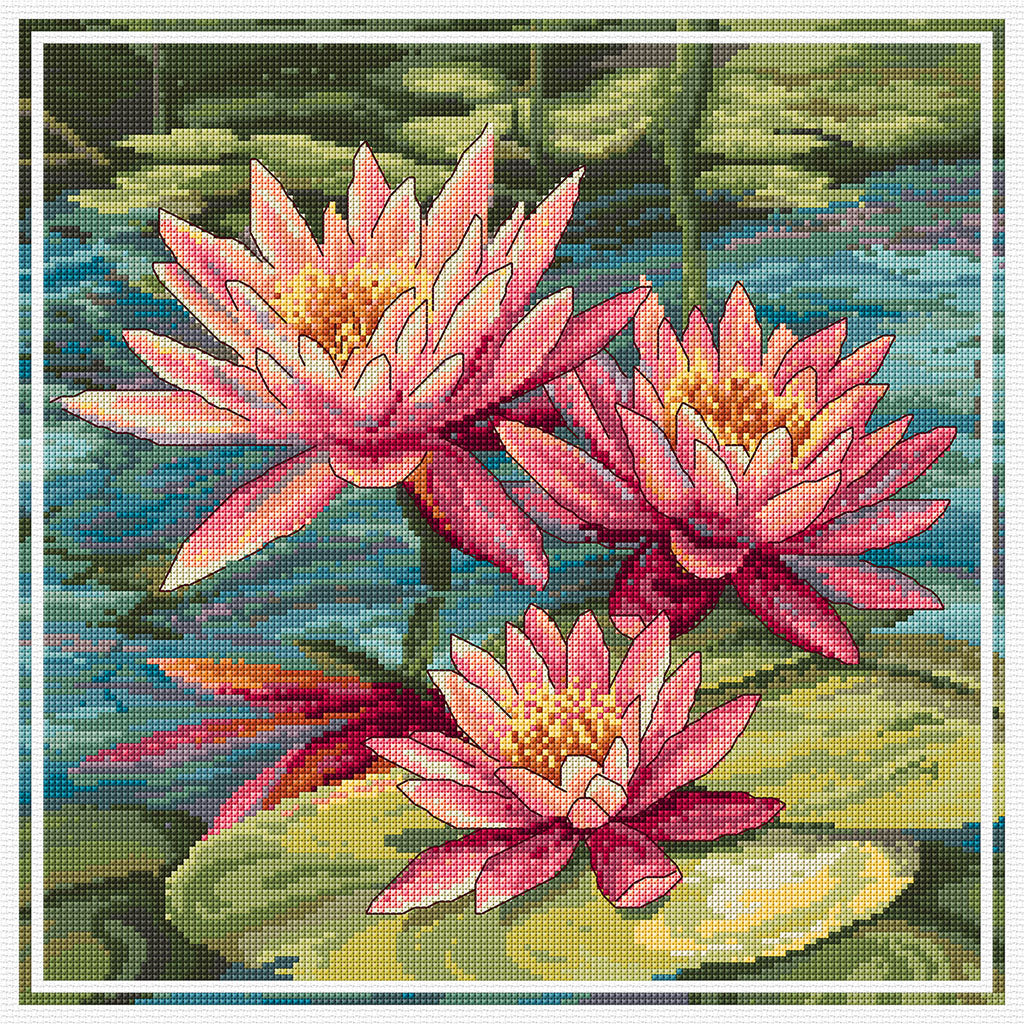 Water Lillies - A Country Threads Cross Stitch Chart