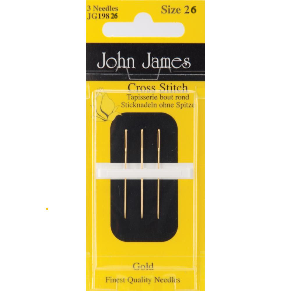 John James Cross Stitch and Tapestry Gold Plated Needles Size 24