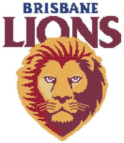 brisbane lions afl logo cross stitch design