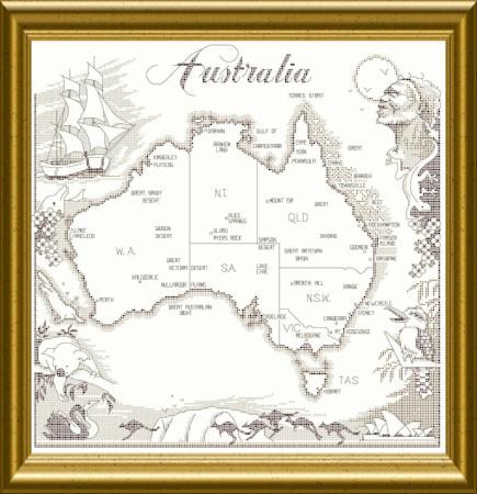 map of australia cross stitch design