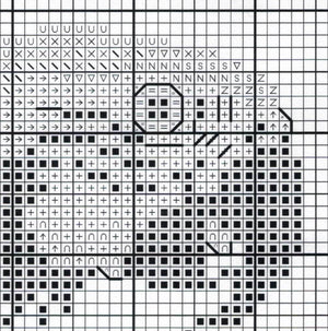 macaw cross stitch design download pdf with black and white symbols