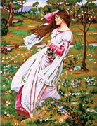 girl in a field of wildflowers - a collection d'art tapestry canvas