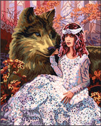 wolf maiden - a collection d'art tapestry canvas