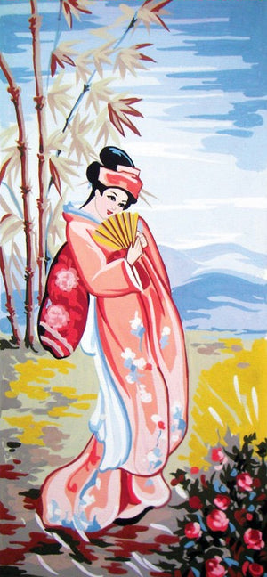 pink geisha - a collection d'art tapestry canvas