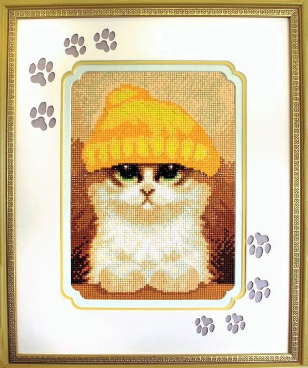 cute kitten - a collection d art diamond embroidery kit