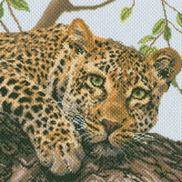 leopard - pre-printed on aida from collection d'art