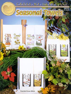 seasonal towels - a cross my heart cross stitch booklet