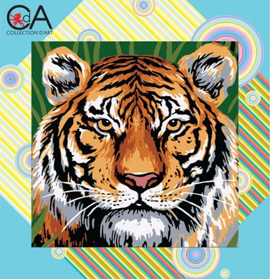 tiger - a collection d'art half cross stitch kit