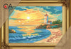 lighthouse sunset - a collection d'art tapestry kit