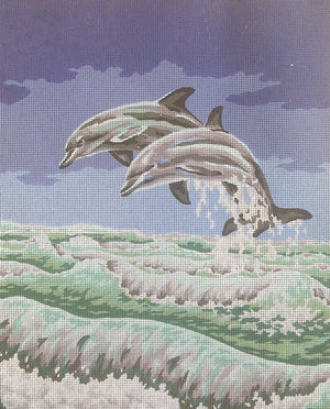 dolphins - a collection d'art tapestry canvas
