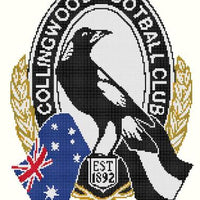 collingwood magpies afl cross stitch design