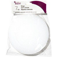 Plastic Canvas - 7 Count - 4.5inch  Circle Shape - Pkt of 10