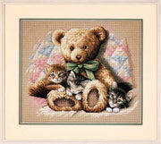 teddy and kittens - a dimensions counted cross stitch kit