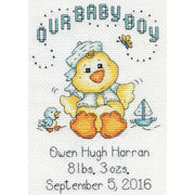 baby chick (boy) - birth announcer - a design works counted cross stitch kit
