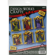 medieval angels christmas tree decorations - design works plastic canvas tree hanger kits
