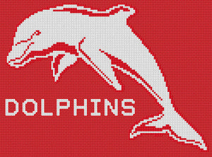 Dolphins NRL Logo Downloadable Cross Stitch Design