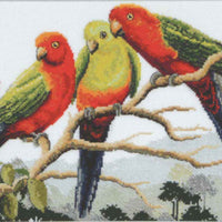 king parrots - country threads cross stitch chart booklet