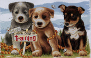 work dogs in training - a country threads cross stitch kit