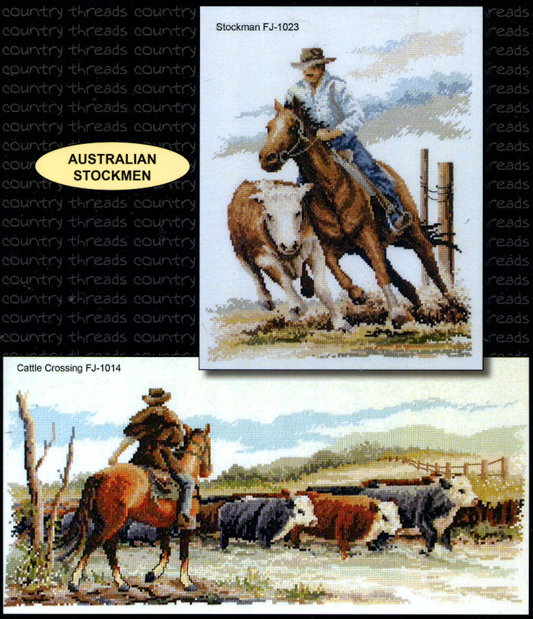 australian stockmen - a country threads cross stitch chart booklet