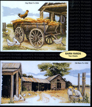 barn yards - a country threads cross stitch chart booklet