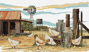 chickens scratching - a country threads cross stitch booklet