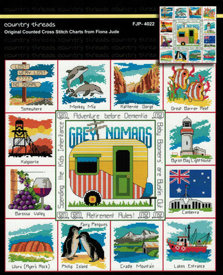 grey nomads - a country threads cross stitch booklet