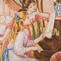 girls at the piano (renoir) - a grafitec tapestry canvas