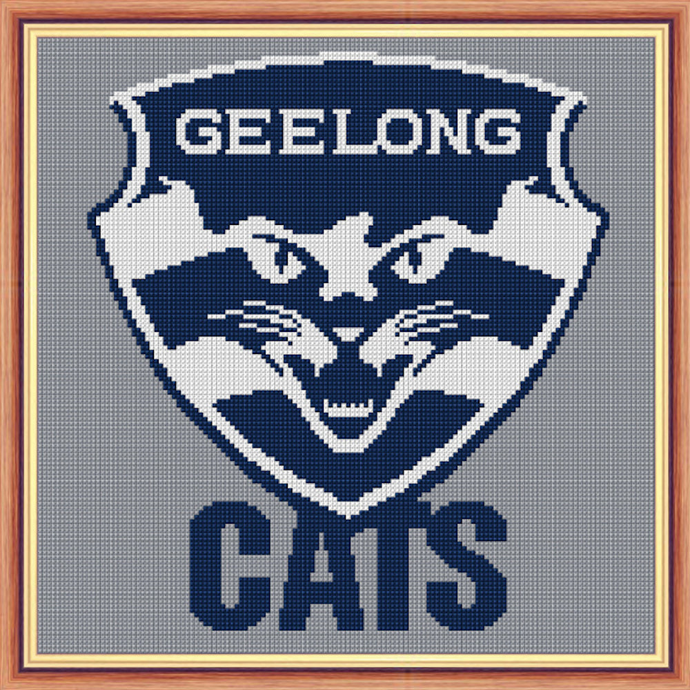 geelong cats afl logo cross stitch design