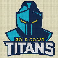 gold coast titans nrl 2021 logo cross stitch design