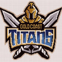 gold coast titans nrl logo cross stitch design