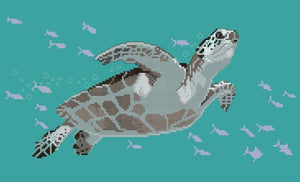 green sea turtle cross stitch design