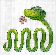 snake with flower - a rto cross stitch kit