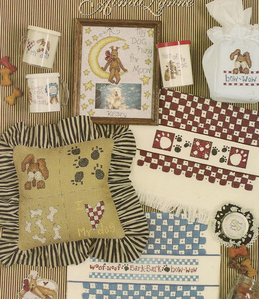 a little bit of bow-wows - a cross stitch pattern book from jeanette crewes designs