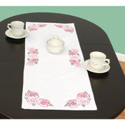 rose garden - table runner scarf 15" x 42" - a jdna design stamped for embroidery