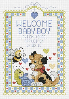 Welcome Baby Boy - A Cross Stitch Kit from Janlynn