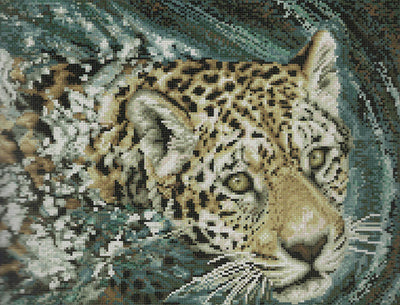 jaguar swimming - a cross stitch kit from janlynn