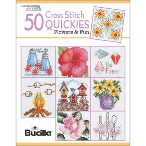 50 cross stitch quickies - flowers and fun - a leisure arts cross stitch booklet