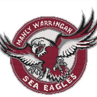 manly sea eagles nrl logo cross stitch design