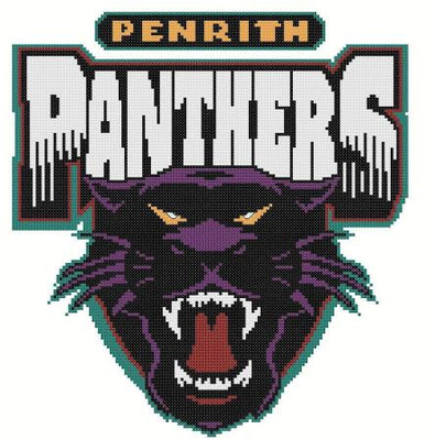 penrith panthers nrl logo cross stitch design