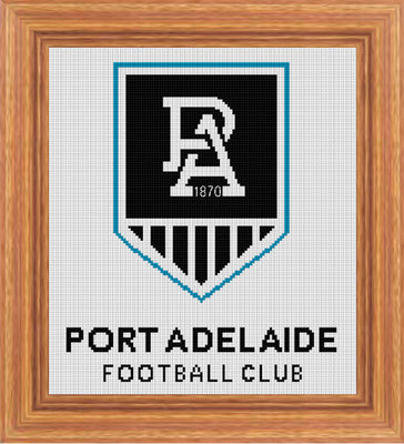 port adelaide 2020 afl logo cross stitch design