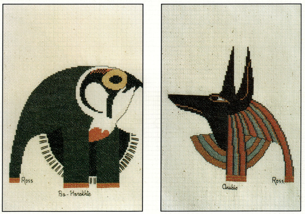 anubis and ra-harakhte - a ross originals cross stitch chart