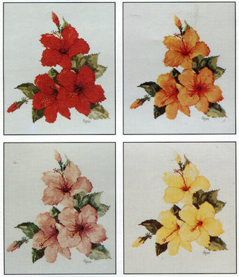 hibiscus - a ross originals cross stitch chart