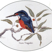 azure kingfisher - a ross originals cross stitch chart