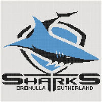 cronulla sharks nrl logo cross stitch design