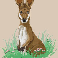 spring time kangaroo cross stitch design