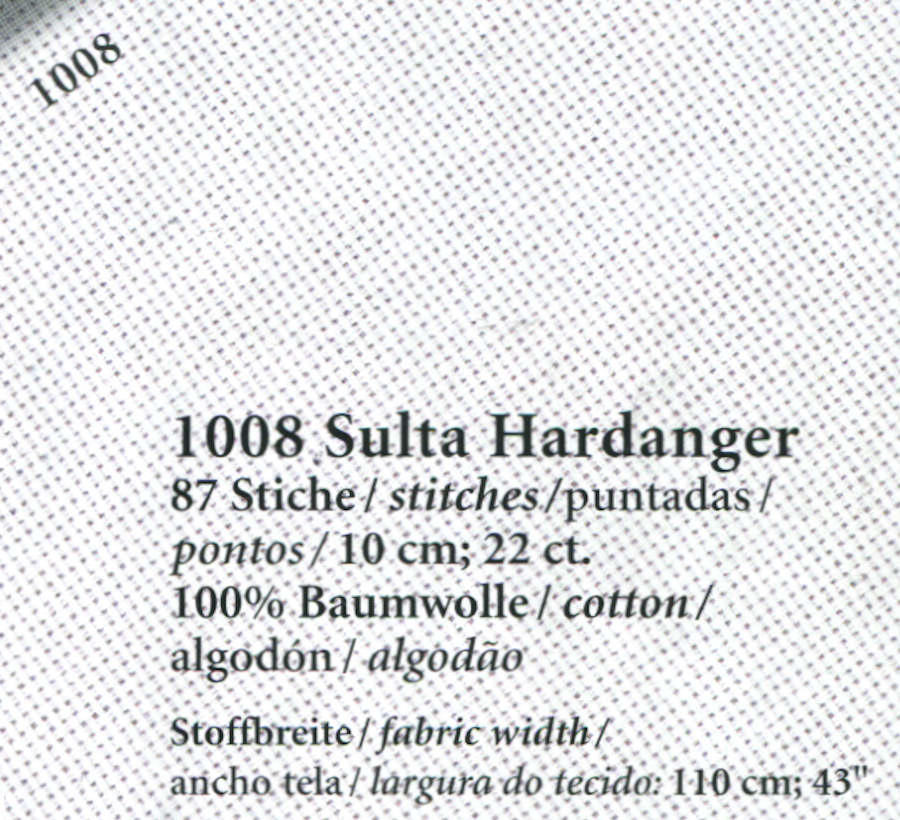 hardanger 22 count by zweigart - white - 110cm x 100cm